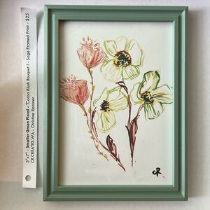 Floral Art in Green Frame